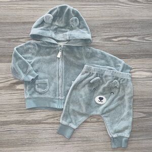 Carter’s Baby Boys Fleece Bear Hoodie & Pants 2 Pc Outfit 3 Months